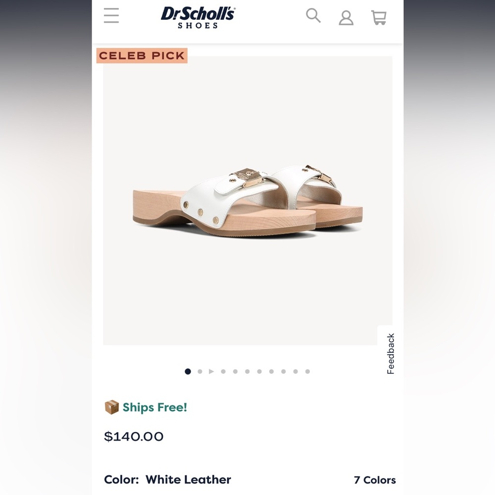 70’s Nostalgia Dr. Scholl's Original Collection White Leather Clogs - Picture 7 of 8